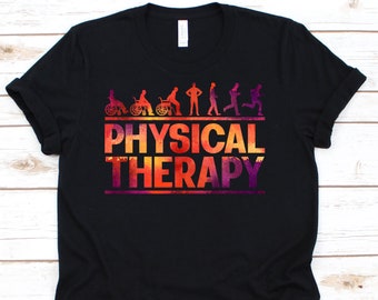Camisa de fisioterapia, camiseta PT divertida para fisioterapeuta asistente de terapia fisioterapeuta, regalo de fisioterapia de marcha fresca