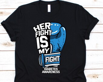 Ihr Kampf ist mein Kampf Shirt, Diabetes Bewusstsein für T1D Krieger Kämpfer T2D Überlebende, diabetische Unterstützung Band Geschenk für Männer Frauen