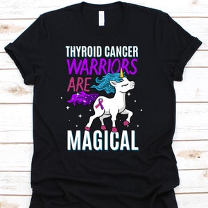 Thyroid Cancer Warriors Are Magical Shirt, Cancer Awareness Gift For Thyroid Cancer Warrior Fighter Survivor, Thyroid Cancer Ribbon Tshirt