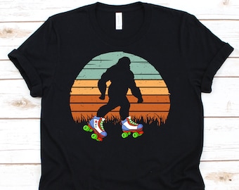 Roller Skater Bigfoot Shirt, Roller Skating Gift For Roller Skater Girl Boy, Roller Skate Tshirt For Sasquatch Lovers, Funny Yeti T-Shirt
