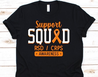 Support Squad Shirt, RSD/CRPS Awareness Gift For Complex Regional Pain Syndrome Warrior Fighter Survivor, CRPS Ribbon Tee For Men Women