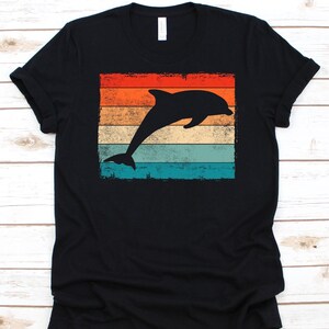 Dolphin Retro Vintage Shirt, Gift For Dolphin Lover, Aquatic Mammal, Infraorder Cetacea, Oceanic Dolphins, Delphinidae Design, Marine Mammal