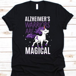 Alzheimer&#39;s Warriors Are Magical, Alzheimer&#39;s Awareness T-Shirt For Men Women, I Wear Purple Demential Tshirt Gift For Alzheimer&#39;sSupporter