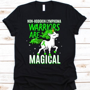 Non-Hodgkin Lymphoma Warriors Are Magical Shirt, Cancer Awareness Gift For Lymphoma Cancer Warrior Fighter Survivor, Non-Hodgkin Ribbon