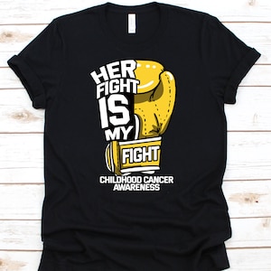 Her Fight Is My Fight Shirt, Childhood Cancer Ribbon Awareness Support Tee For Children, Kids Cancer Shirt, Fight Like A Kid Gift