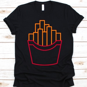 Simple French Fries Shirt, Gift For French Fries Lovers, Cheese Fries Graphic, Finger Chips, Curly Fries, Shoestring Fries Shirt For Kids