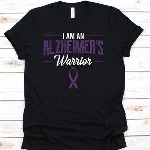 I Am An Alzheimer&#39;s Warrior Shirt, Epilepsy Awareness For Epileptic Men Women, Purple Ribbon Gift For Epilepsy Warrior Fighter Supporter