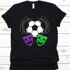 Soccer Ball Mardi Gras Masks Shirt, Gift For Mardi Gras, Shrove Tuesday, Soccer Ball Design, Soccer Players Shirt, Association Football