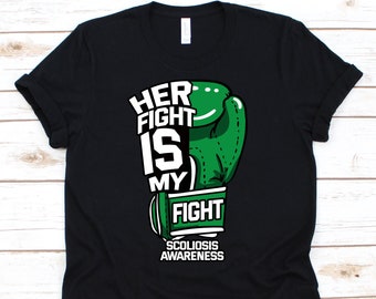 Ihr Kampf ist mein Kampf Shirt, Bewusstsein Geschenk für Skoliose Krieger Kämpfer Überlebende, Rückenchirurgie medizinische Tshirt für Männer Frauen
