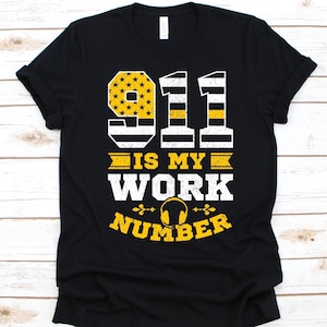 911 Is My Work Number Shirt, Notfall Medical Dispatcher T-Shirt, 911 Polizei Notfall Dispatcher, USA Flagge Shirt, American Flag Shirt