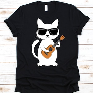 Cat Ukulele Shirt, Cute Ukulele Instrument Design, Gift For Ukulele Lovers, Instrumentalist, String Instrument, Uke Graphic, Cat Lovers Tee