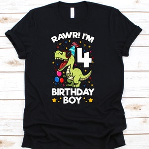 Rawr I&#39;m 4 Shirt, 4th Birthday Shirt, 4th Birthday, Birthday Shirt, Dinosaur Shirt, Dinosaur Birthday, Dinosaur Birthday Shirt
