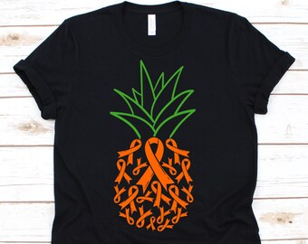 Multiple Sclerosis Ribbon Shirt, Pineapple, Multiple Sclerosis, Orange Ribbon, MS Shirt, MS Awareness Shirt,