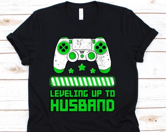 Subir de nivel hasta la camisa del marido, camisa de juego, camisa de videojuegos, camisa de jugador, regalos de jugador - camiseta de juego, camisa de marido