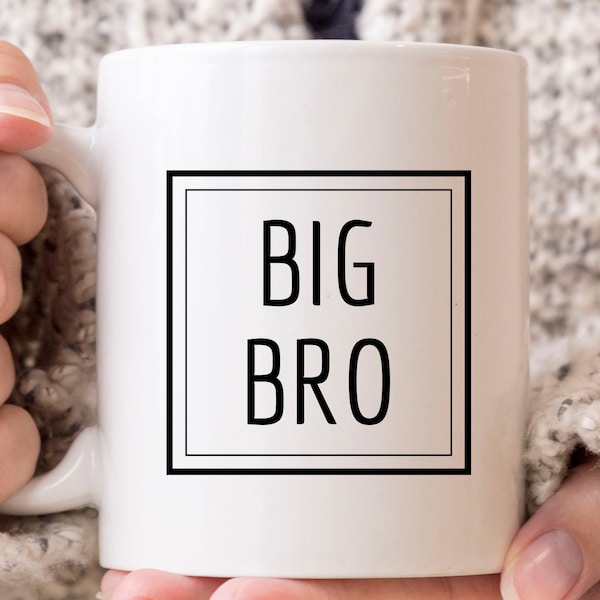 Big Bro Mug, Cute Big Brother Announcement Coffee Cup For Kids And Toddlers, Funny New Big Brother Gift Idea, Big Brother Mug