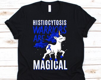 Histiocytose Warriors zijn magisch shirt, schattige eenhoorn individuele ziekten shirt voor mannen en vrouwen, bewustzijn cadeau voor histiocytose vechter
