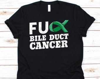 Fuck Bile Duct Cancer Shirt, Awareness Gift For Cholangiocarcinoma Warrior, Cancer Of The Bile Duct Tshirt For Men And Women, Green Ribbon