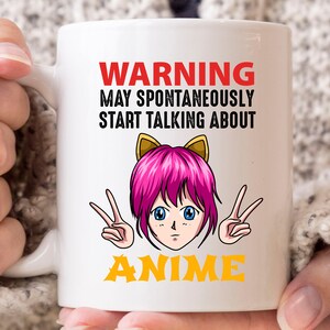 Puede espontáneamente empezar a hablar de anime taza, japonesa anime taza de café para los amantes del anime, lindo Kawaii regalo de dibujos animados, ver taza de anime