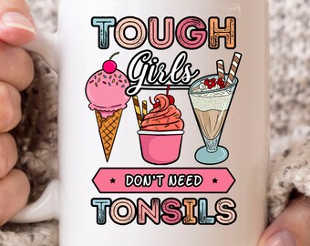 Harte Mädchen brauchen keine Mandeln Becher, lustige Eis Scoop Kaffeetasse für Frauen, Eis-Party-Geschenk für Idee Dessert und Gelato-Liebhaber
