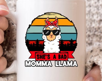 Ella es una mala mamá Llama taza, divertido drama Llama taza de café para mamá, linda alpaca regalo idea, no drama Llama taza para mamás madre