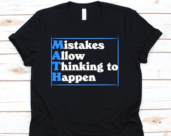 Fehler erlauben denken, Shirt passieren, lustige Mathe-Lehrer-Shirt, Mathematiker Geschenk, Mathe Shirt, Mathe-Lehrer-Geschenk