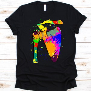 Shoulder Joint Art Paint Shirt, Gift For Shoulder Arthroplasty Warrior Fighter, Shoulder Replacement Surgery, Glenohumeral Joint T-Shirt