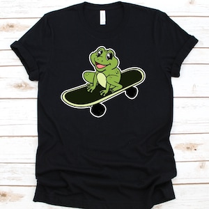 Skateboard Frosch Shirt, Amphibian, Lustiges Frosch Shirt, Geschenk für Frosch Liebhaber Jungs und Mädchen, Frosch Tshirt, Kröten Shirt, Tadpole, Skateboarding