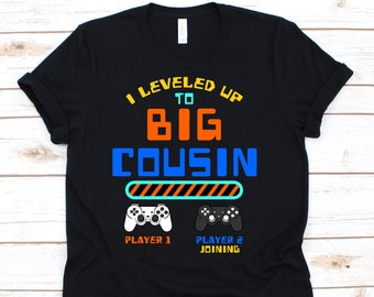 Ik leveled tot grote neef shirt, neef shirt, baby shower, grote neef shirt, grote neef gift, aankondiging shirt, neef