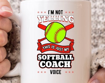 This Is Just My Softball Coach Mug, Funny Coffee Cup Present For Softball Coach, I Love Softball Gift Idea For Softball Mom Girls