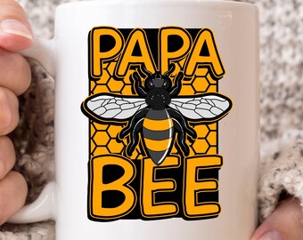 Papa Bee Mug, Cute Beekeeping Coffee Cup For Honey Bee Lovers, Cute Beekeeper Gift Idea, Beekeeping Mug For Best Dad Ever And Daddies