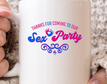 Thanks For Coming To Our Sex Party Mug, Gender Reveal Annoucement Gift For Parents To Be, Funny Baby Shower Party Mug For Dad And Mom