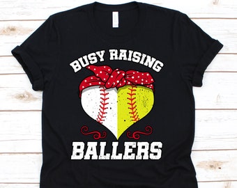 Busy Raising Ballers T Shirt, Baseball, Softball Lover Gift, Soft, Baseball Mom, Mothers Day Gift, Mothers Day, Ballers