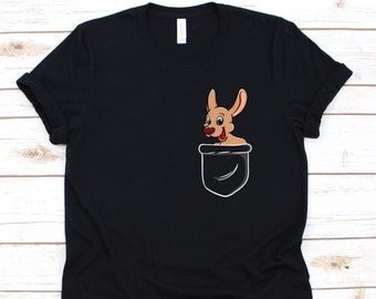 Kangaroo Pocket Shirt, Kangaroo, Australia, Kangaroo Shirt, Australian Gift, Australia Shirt, Kangaroo Lover, Aussie Shirt