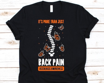 Es ist mehr als nur Rückenschmerzen Skoliose Awareness Shirt, Geschenk für Skoliosis Krieger, Rücken-Operation, Skoliose T-Shirt, Wirbelsäulen-Fusion-Operation