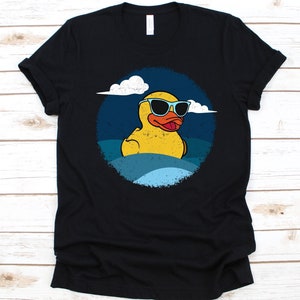 Retro Rubber Ducky With Sunglasses Shirt, Gift For Rubber Ducky Lovers, Rubber Duck Design, Cute Duck Graphic, Yellow Rubber Duck, Bath Toy