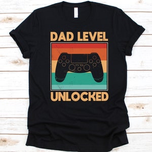 Dad Level Unlocked Shirt, Cool Dad Design For Men, Gift For Fathers, Daddy T-Shirt, Father&#39;s Day Tee, Game Controller, Gamer Dad Graphic