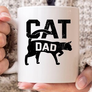 Cat Dad Mug, Cute Fathers Day Gift Idea For Dad Daddy Papa Father, Funnny Fathers Day Coffee Cup For Cat Owner Lover, Kitty Mug For Dad
