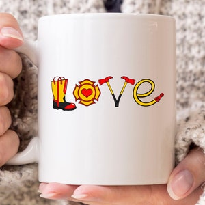 Love Firefighting Mug, Funny Firefighter Coffee Cup For Fireman In Fire Stations, Cool Firefighting Mug Gift For Men And Women
