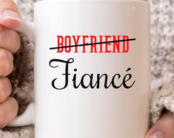 Taza de prometido, divertido mejor prometido siempre taza de café para el futuro Mr, lindo compromiso regalo idea para los hombres comprometidos niñas, copa de la boda del prometido