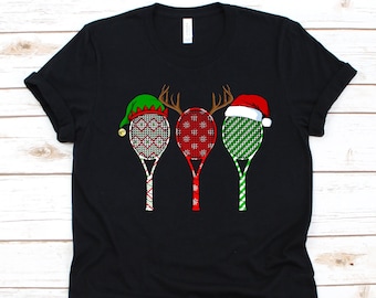 Tennis Racket Christmas Shirt, Christmas Gift, December 25th, Tennis Racket Design, Tennis Ball, Lawn Tennis Player, Tennis Lovers Shirt