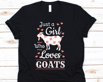 Apenas uma garota que ama cabras camiseta, celeiro, agricultura, presente de rancho, camisa de cabra engraçada, amante de cabra, camisa de cabra, presentes de cabra