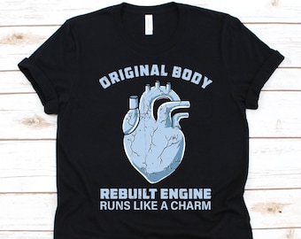 Originele body rebuildt motor loopt als een charme shirt, open-hart chirurgie overlevende, coronaire bypass graft chirurgie, hart-en vaatziekten, CABG