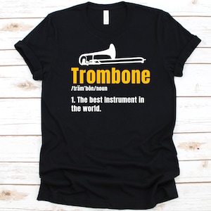 Posaune Shirt, Musiker Geschenk, Musikinstrument, Posaune Liebhaber, Messing Instrument, Ventil Posaune, Superbone Design, Posaunist Shirt
