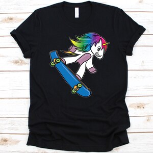 Skateboarding Unicorn Shirt, Cute Unicorn Shirt For Men And Women, Skateboard Shirt, Gift For Unicorn Lover, Skateboard Lover Graphic