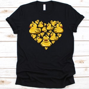 Rubber Duckies Heart Shape Shirt, Gift For Rubber Ducky Lovers, Rubber Duckies Design, Cute Ducks Graphic, Yellow Rubber Ducks, Bath Toy