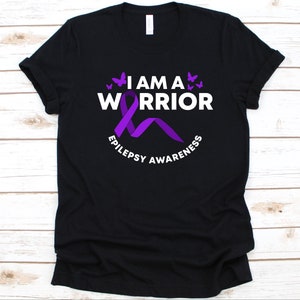 I Am A Warrior Epilepsy Awareness Shirt, Gift For Epilepsy Warrior Fighter Survivor, Epileptic Shirt For Men And Women, Purple Ribbon Shirt