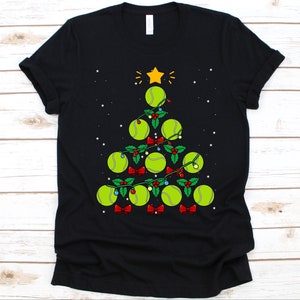 Tennis Ball Christmas Tree Shirt, Christmas Gift, December 25th, Christmas Tree Design, Tennis Ball, Lawn Tennis Player, Tennis Lovers Shirt