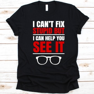 Jag kan inte fixa dumma saker, men jag kan hjälpa dig att se det, gåva för optiker, läkare i optometri, ögonläkare, optiker, glasögondesign
