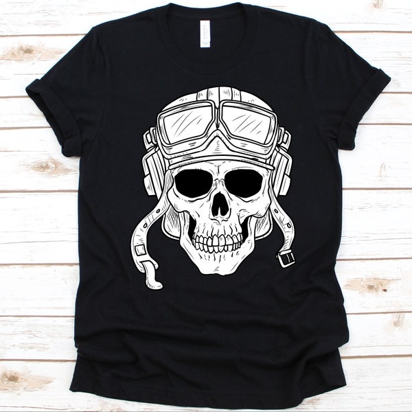 Vintage Pilot Skull Shirt, Aircraft Pilot, Aviator Graphic, Airplane Pilot, Pilot Shirt, Airplane Design, Captain T-Shirt, Skull Graphic