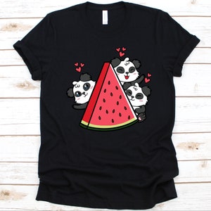 Sliced Watermelon And Pandas Shirt, Cute Watermelon Shirt, Sliced Watermelon T-Shirt, Citrullus Lanatus, National Watermelon Day, Panda Gift